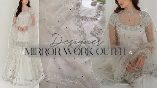 🤍 Designer Mirror work outfit 🕊️ with heavy handwork 🥀 [upl. by Erreid]