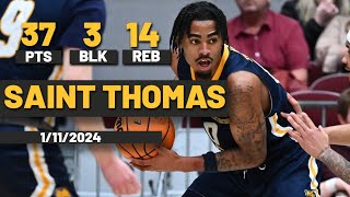 Saint Thomas Career High Northern Colorado Bears 37 PTS 14 REB 3 BLK vs Montana Grizzlies [upl. by Blaseio236]