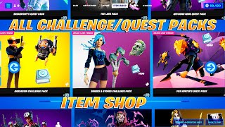 All ChallengeQuest Packs Item Shop Showcase Fortnite [upl. by Nisa]