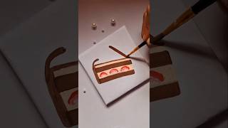 Mini Canvas Painting idea🖌 🍰🍰 art painting canvas canvaspainting trnding ytshorts diy [upl. by Thurlough]