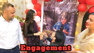 Surprise engagement on 1 million subscriber party 😍 [upl. by Mansfield]