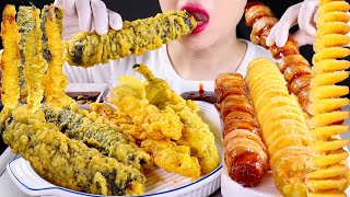 ASMR 통김밥튀김대왕김말이오징어새우고추튀김회오리감자회오리핫도그 먹방  Giant Fried Food  Gimmari Tornado Potato  Mukbang [upl. by Wilie893]