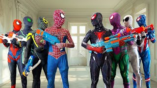 SUPERHEROs Story  TEAM SPIDERMAN NERF GUN and BOXING with BADGUY TEAM  Funny Live Action [upl. by Massarelli590]