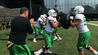 Oregon Ducks football Sights and sounds from Day 8 of fall camp [upl. by Auqinahs]