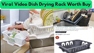 Viral Dish Drying Rack for Sink Amazon Brand Solimo Plastic Kitchen Sink Rack with Drainage Tray [upl. by Daffodil]