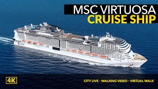 4K MSC Virtuosa Cruise Ship Tour  Deck Plan 5671819  swimming pools jacuzzi relaxation area [upl. by Grier]