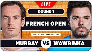 MURRAY vs WAWRINKA • French Open 2024 • LIVE Tennis PlaybyPlay Stream [upl. by Garlaand490]