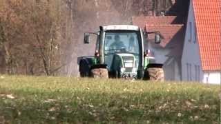 Dünger streuen mit Schlagkraft  BGA Großgarnstadt on Tour mit Fendt 714 Vario und 312 LSA HD [upl. by Eiramlehcar632]