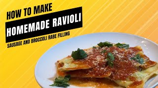 Homemade Sausage and Broccoli Rabe Ravioli Recipe  Italian Delight [upl. by Mmada638]