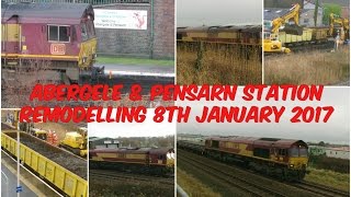 Abergele amp Pensarn Station 812017  remodelling engineering works  Class 66 [upl. by Wendel]