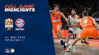 ratiopharm ulm vs FC Bayern München Basketball  Full Game Highlights  Spieltag 31 Saison 2324 [upl. by Ehtnax620]