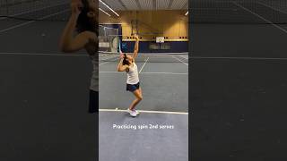 🎾 Tennis second serve spin practice  Olivia 12y old 🇬🇧 player  coaching session [upl. by Oulman]