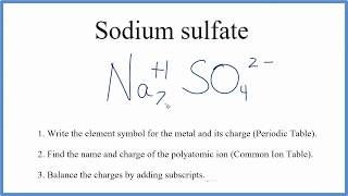 How to Write the Formula for Na2SO4 Sodium sulfate [upl. by Esirehs]