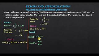 Errors and Approximations in Division Finding Max and Min Quotients [upl. by Neyud]