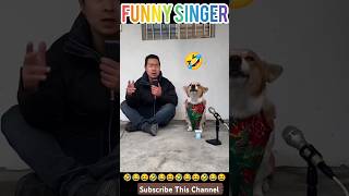 the dog is singing 😅 trending funnyvideos singer shorts [upl. by Riedel]