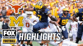 No 3 Texas Longhorns vs No 10 Michigan Wolverines Highlights  FOX College Football [upl. by Denison]