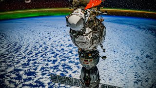 ISS Timelapse  Soyuz Aurora Airglow 20 Jun 2024 [upl. by Heilman]