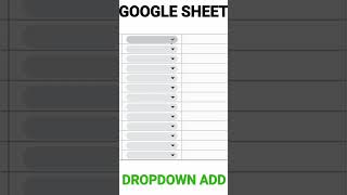 Create A DropDown In Google Sheet dropdownlist dropdown [upl. by Girhiny191]