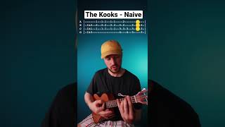 How to play The Kooks  Naive on a ukulele with tabs [upl. by Llehsem]