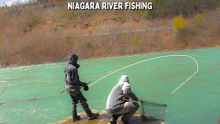 Fishing the NIAGARA RIVER for SPRING STEELHEAD [upl. by Ttemme610]