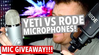 RODE NTUSB VS BLUE YETI MICROPHONE GIVEAWAY [upl. by Niliak]