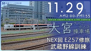 【archive】大宮操車場ライブカメラ 20231129 0200 Omiya Japan Train Live camera [upl. by Eelrefinnej]