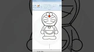 How to easily draw Doraemon cartoon in MS Paint 🎨 Doraemon drawing smarteduc [upl. by Glanville]