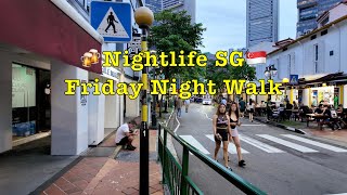 Singapore Nightlife Friday Evening Walk singapore nightlife walkingtour beer pocket3 [upl. by Anawqahs281]