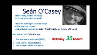 Seán OCasey Life works ampUGC NET PYQs with explanation ntaugcnetenglish englishmcqs [upl. by Daukas388]