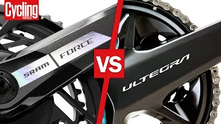 SRAM Force AXS v Shimano Ultegra Di2 R8100  Groupset Head To Head [upl. by Crenshaw]