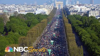 Paris Marathon 2021 Mens and Womens elite finishes  EXTENDED HIGHLIGHTS  NBC Sports [upl. by Yrro]