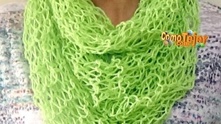 Cómo Tejer Bufanda Infinita Paso a Paso Infinity Scarf Free Knitting Patterns 2 agujas palitos 405 [upl. by Airdnal788]