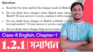 Class 8 English Chapter 121 Question Answer  Class 8 New Book 2024 English Chapter 1  Part 2 [upl. by Valer890]