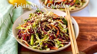 Asian Slaw  Crunchy Asian Cabbage Salad  Vegan Coleslaw With Sesame Dressing [upl. by Conrade616]