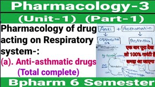 Anti asthmatic drugs। Pharmacology of drugs acting on Respiratory system। Unit1 Pharmacology3।Bph6 [upl. by Atilal]