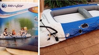 Sevylor Colossus 4 Person inflatable Boat Unbox amp inflation [upl. by Robinett183]