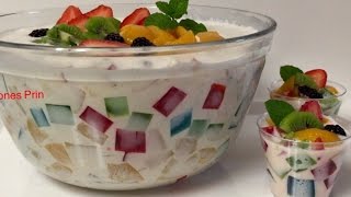 Ensalada de Gelatina Con Yogurt Natural postre liquido [upl. by Atirb]