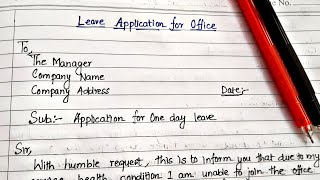 Leave Application for Office  Office Leave Application  office leave letter [upl. by Yespmed]