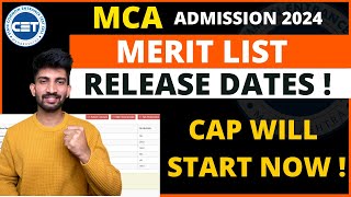 MCA Merit List Dates Released 2024  MCA Merit List Important Dates 2024 [upl. by Cathi]