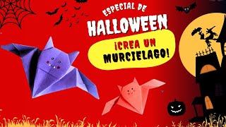 Murciélago de origami para Halloween Tutorial fácil y rápido [upl. by Settle]