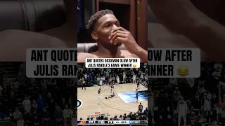 Ant amp the Wolves were playing BossMan Dlow after Randles buzzerbeater 😂 via timberwolves [upl. by Sisson894]