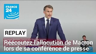 quotLes masques tombentquot  réécoutez lallocution dEmmanuel Macron lors de sa conférence de presse [upl. by Rabin750]