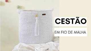 CESTÃO em fio de malha  Cesto em crochet [upl. by Willey]