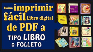 Cómo imprimir documento PDF o libro digital PDF a tipo Cartilla o folleto  Imprimir PDF doble cara [upl. by Goodwin]