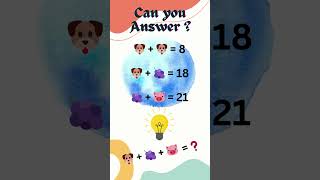 Can You Solve This Emoji Math Puzzle 🤔🧠 Shorts quiz maths [upl. by Gilges]