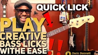 PLAY CREATIVE BASS LICKS WITH THIS TRICK  Quick Lick Lesson Series  Daric Bennetts Bass Lessons [upl. by Aylad]