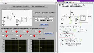 158a  Filtre passe haut du 2nd ordre à structure de Sallen Key  Fonction de transfert [upl. by Kassi]
