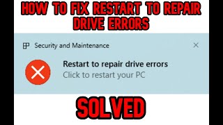 HOW TO FIX quotRestart to repair drive errorquot warning in Windows 11 2024 [upl. by Brownley]