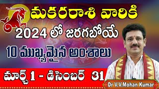 Makara Rasi 10 Important things to happen in March to December 2024 మకర రాశి వారికి ముఖ్యమైన అంశాలు [upl. by Okir]