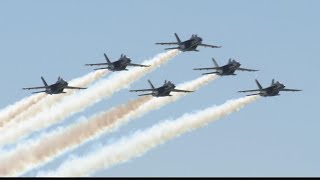 Blue Angels return to Chesterfield for Spirit of St Louis Air Show [upl. by Fiertz]